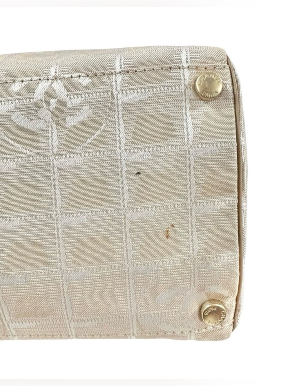Chanel Beige Nylon & Leather Travel Line Shoulder Bag - Picture 13 of 14